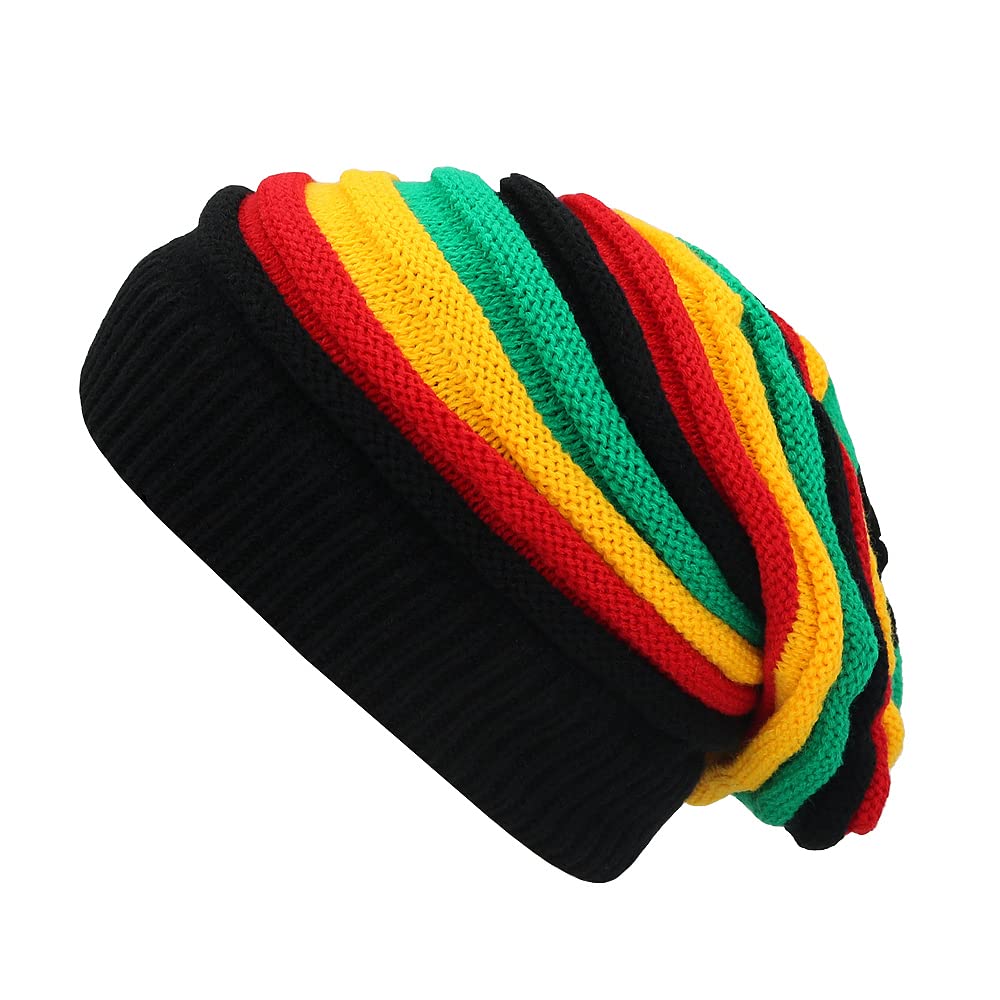 Unisex Jamaica Reggae Cap Rasta Slinky Beanie Multi-Colour